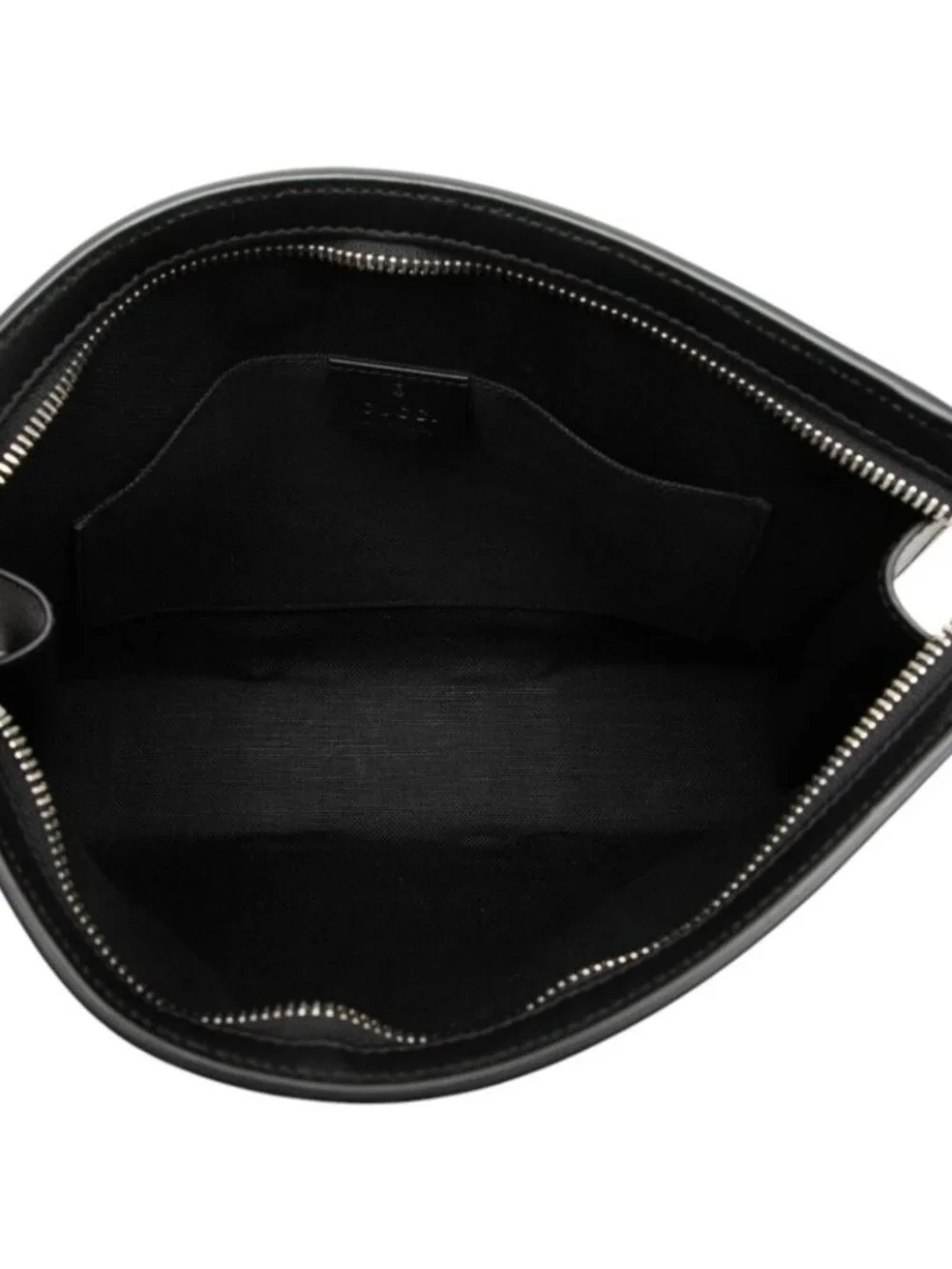 Gucci GG Supreme Sherry Line Clutch Black Leather